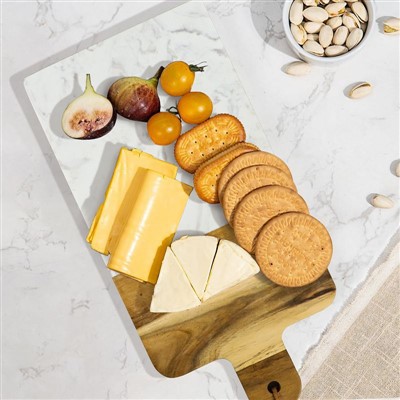 Bwrdd torri pren gyda handlen